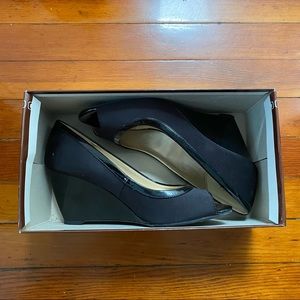 Bandolino Tuff Love Black Wedge Heels